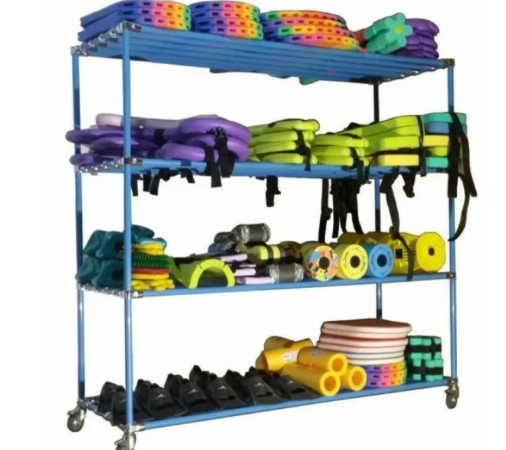 team preparing equipment